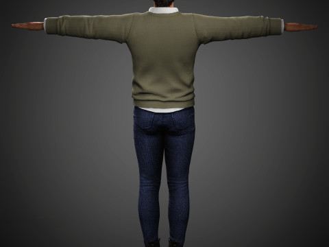 Charismatischer männlicher Charakter 3D Modell