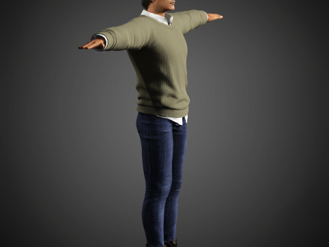 Charismatischer männlicher Charakter 3D Modell