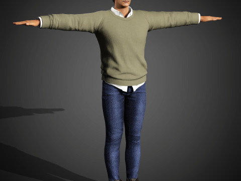 Charismatischer männlicher Charakter 3D Modell