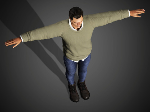 Charismatischer männlicher Charakter 3D Modell