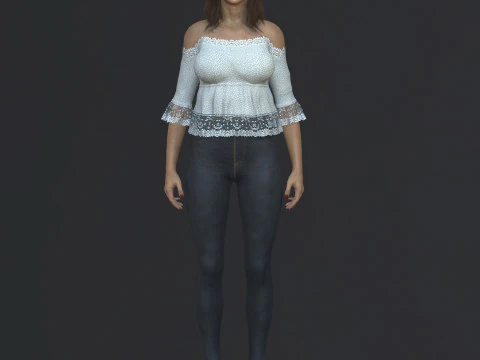 Alessandra Ambrosio Character 3D Model