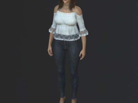 Alessandra Ambrosio Character 3D Model