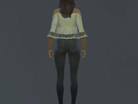 Alessandra Ambrosio Character 3D Model