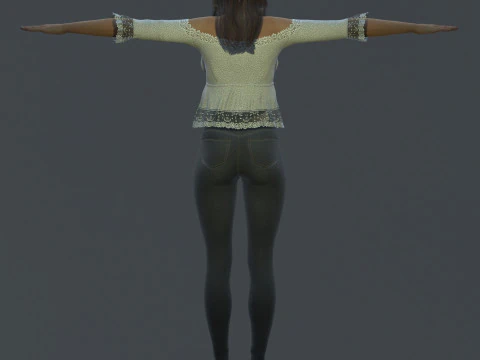 Alessandra Ambrosio Character 3D Model