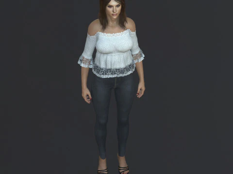 Alessandra Ambrosio Character 3D Model