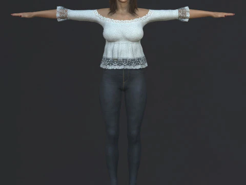 Alessandra Ambrosio Character 3D Model