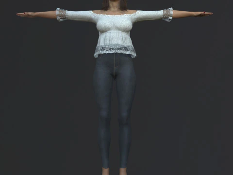 Alessandra Ambrosio Character 3D Model