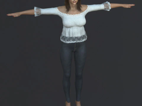 Alessandra Ambrosio Character 3D Model