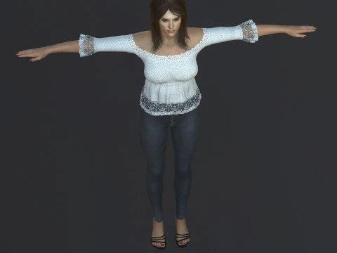 Alessandra Ambrosio Character 3D Model