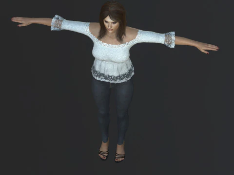 Alessandra Ambrosio Character 3D Model