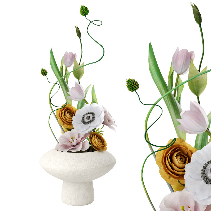 Bouquet 001 3D 模型 .c4d .max .obj .3ds .fbx .stl .blend 