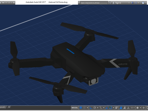 Autocad 3d drone -cam drone quadcopter 3D 模型
