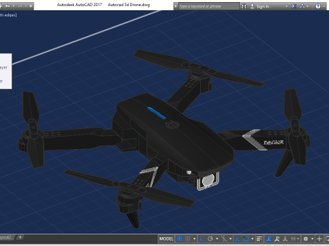 Autocad 3d drone -cam drone quadcopter 3D 模型