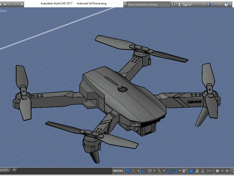 Autocad 3d drone -cam drone quadcopter 3D 模型