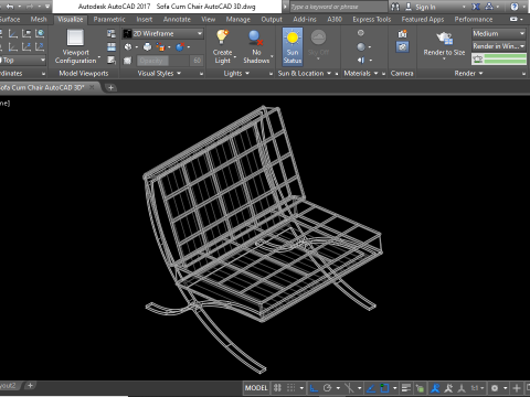 Autocad 3d sofa chair Model 3D