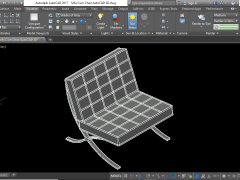 Autocad 3d sofa chair Model 3D