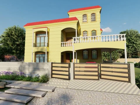 Autocad 3d spanish house model 3D Model