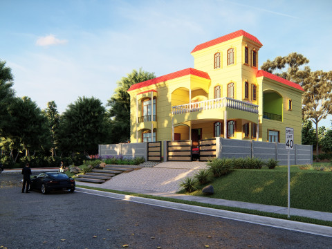 Autocad 3d spanish house model 3D Model