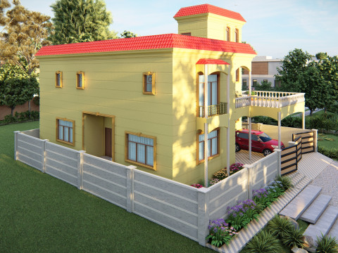 Autocad 3d spanish house model 3D Model