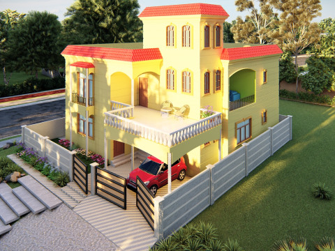 Autocad 3d spanish house model 3D Model