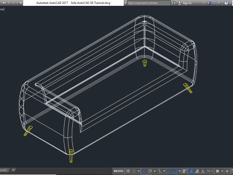 Autocad 3d sofa model with material 3Dモデル
