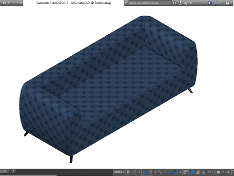 Autocad 3d sofa model with material 3Dモデル