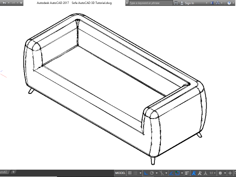 Autocad 3d sofa model with material 3Dモデル