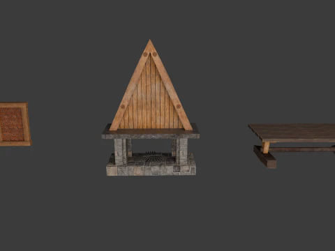 Fireplace viking 3D Model