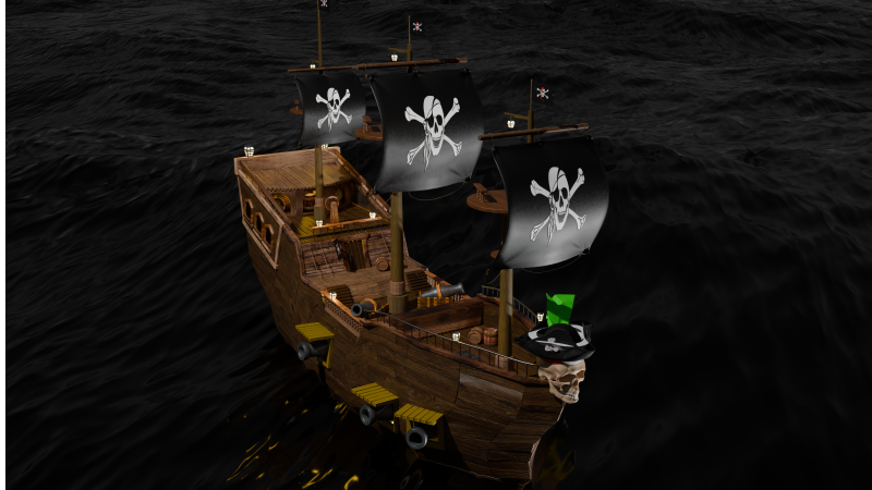 Stylized Pirates ship 3D 模型 .c4d .max .obj .3ds .fbx .stl .blend 