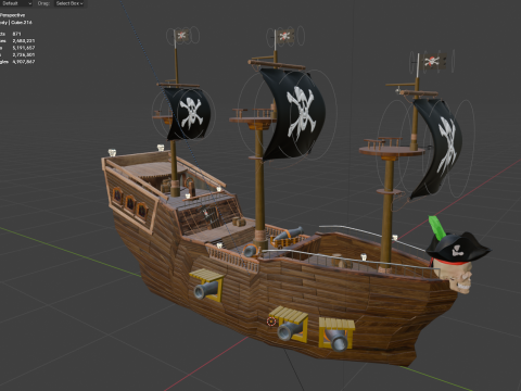 Stylized Pirates ship 3D 模型