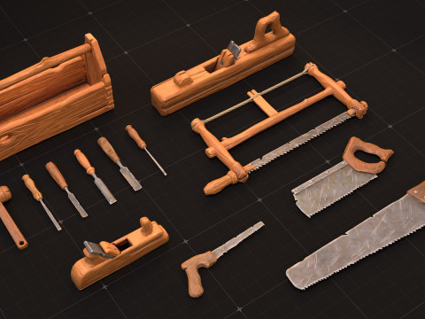 Carpenter wood tools 3D Model