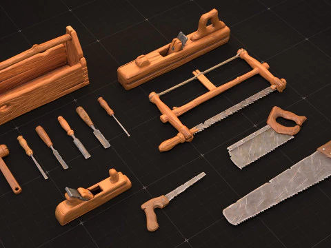 Carpenter wood tools 3D Model