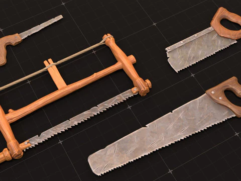 Carpenter wood tools 3D Model