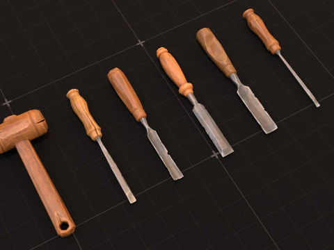 Carpenter wood tools 3D Model