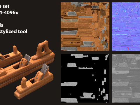 Carpenter wood tools 3D Model