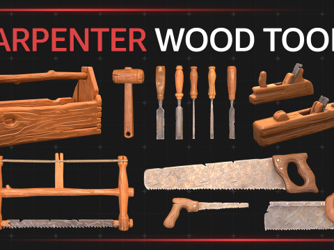 Carpenter wood tools 3D मॉडल