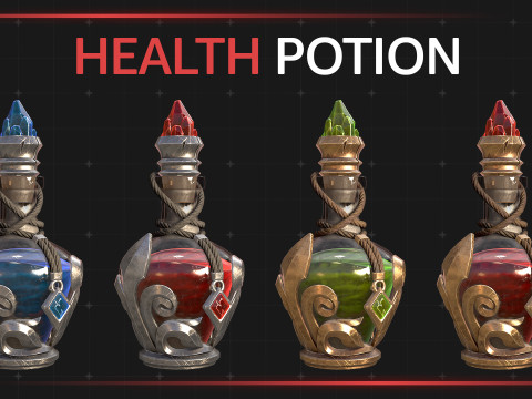 Health potion - 4 color 3D मॉडल