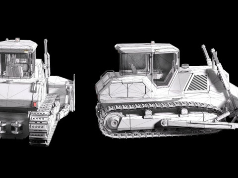Bulldozer Terex Modello 3D