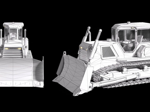 Bulldozer Terex Modello 3D