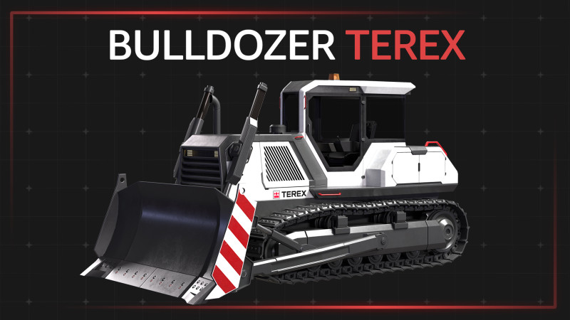 Bulldozer Terex Modello 3D .c4d .max .obj .3ds .fbx .stl .blend