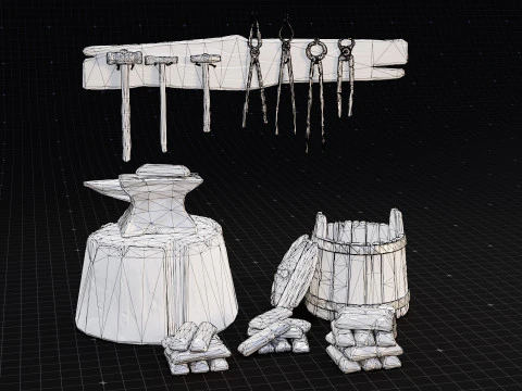Blacksmiths tool 3D Model