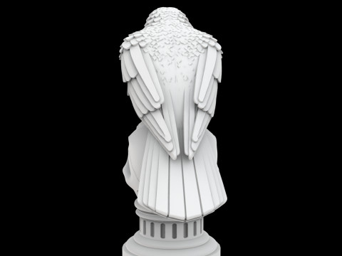 Cawing Raven Skull Totem 3D Print Model Model Cetak 3D