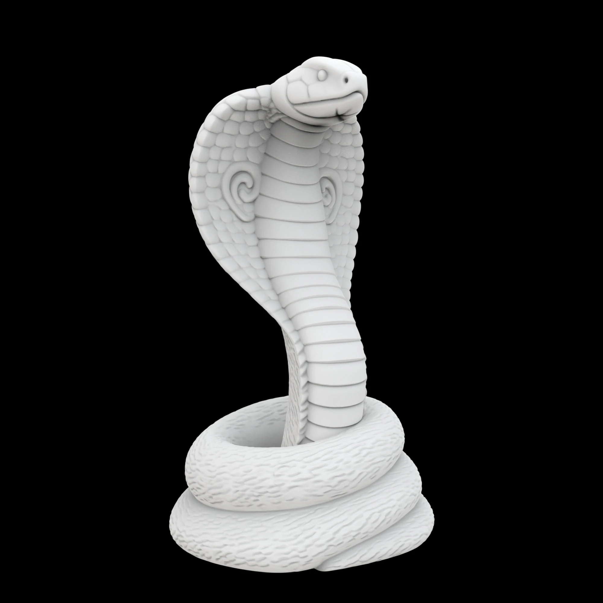 Coiled Cobra Snake Statue 3D Print Model 3D Print Model .c4d .max .obj .3ds .fbx .stl .blend