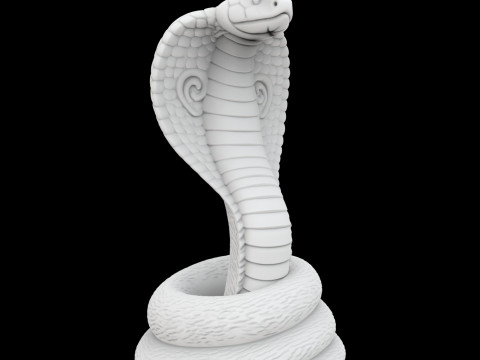 Coiled Cobra Snake Statue 3D Print Model Model do druku 3D