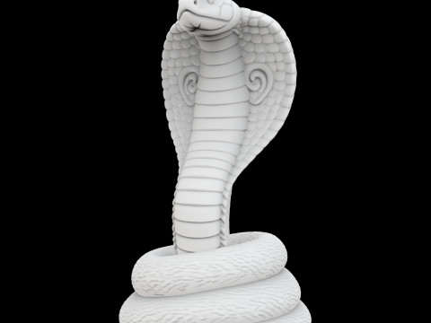 Coiled Cobra Snake Statue 3D Print Model 3D 打印模型
