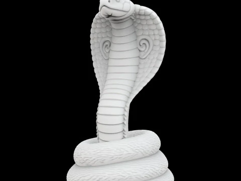 Coiled Cobra Snake Statue 3D Print Model 3D Print Model