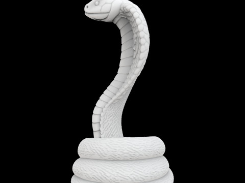 Coiled Cobra Snake Statue 3D Print Model 3D 打印模型