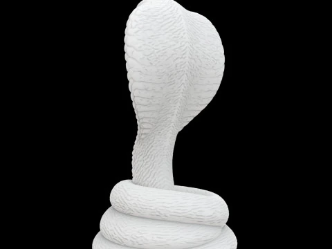 Coiled Cobra Snake Statue 3D Print Model 3D Print Model