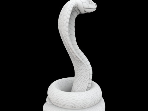 Coiled Cobra Snake Statue 3D Print Model 3D 打印模型