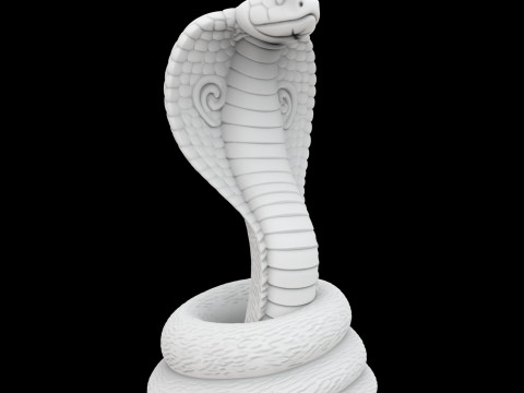 Coiled Cobra Snake Statue 3D Print Model 3D 打印模型